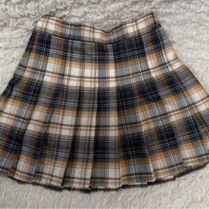 Plaid Girls Skort in Blue and Tan